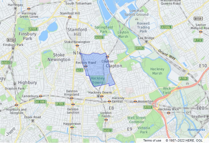 Hackney Downs - London Borough of Hackney District Ward