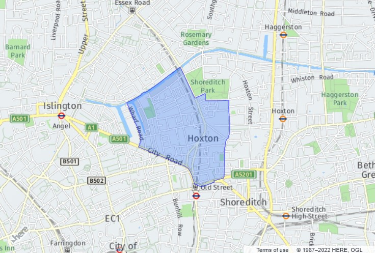 Hoxton West - London Borough of Hackney District Ward