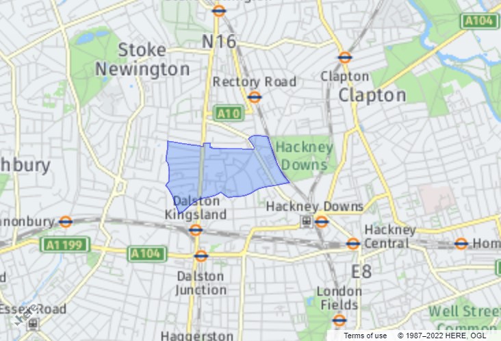 Shacklewell - London Borough of Hackney District Ward