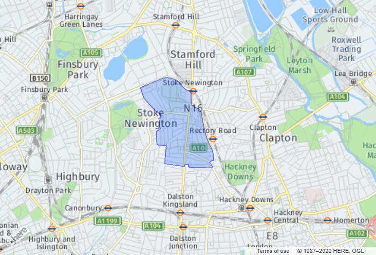 Stoke Newington - London Borough of Hackney District Ward
