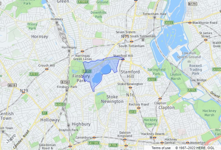 Woodberry Down - London Borough of Hackney District Ward